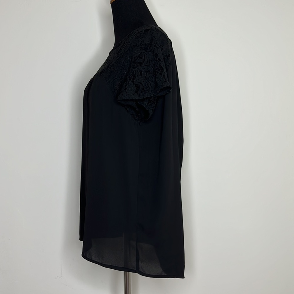 ANTHROPOLOGIE MAEVE Black Lace Blouse Top S - Picture 5 of 6
